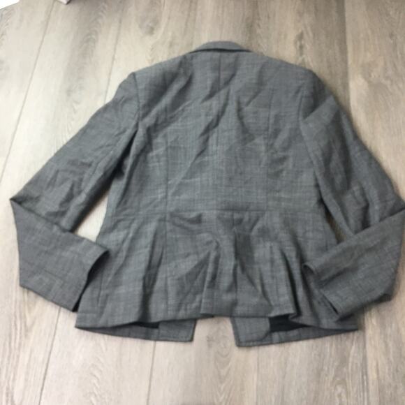 Talbots One Button Lined Notch Flap Pockets Wool Blazer Jacket Gray Size 6 - Picture 7 of 8